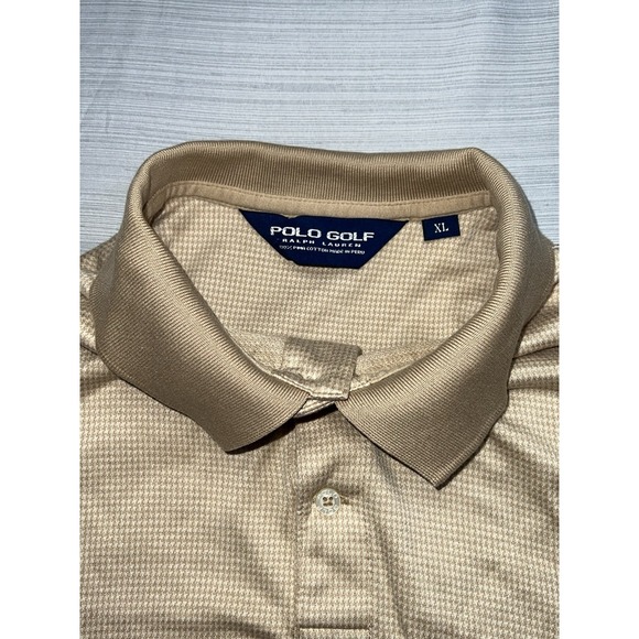 Polo Ralph Lauren Shirt Men Size XL Tan Gold Short Sleeve Classic Fit Logo Adult - Picture 7 of 9